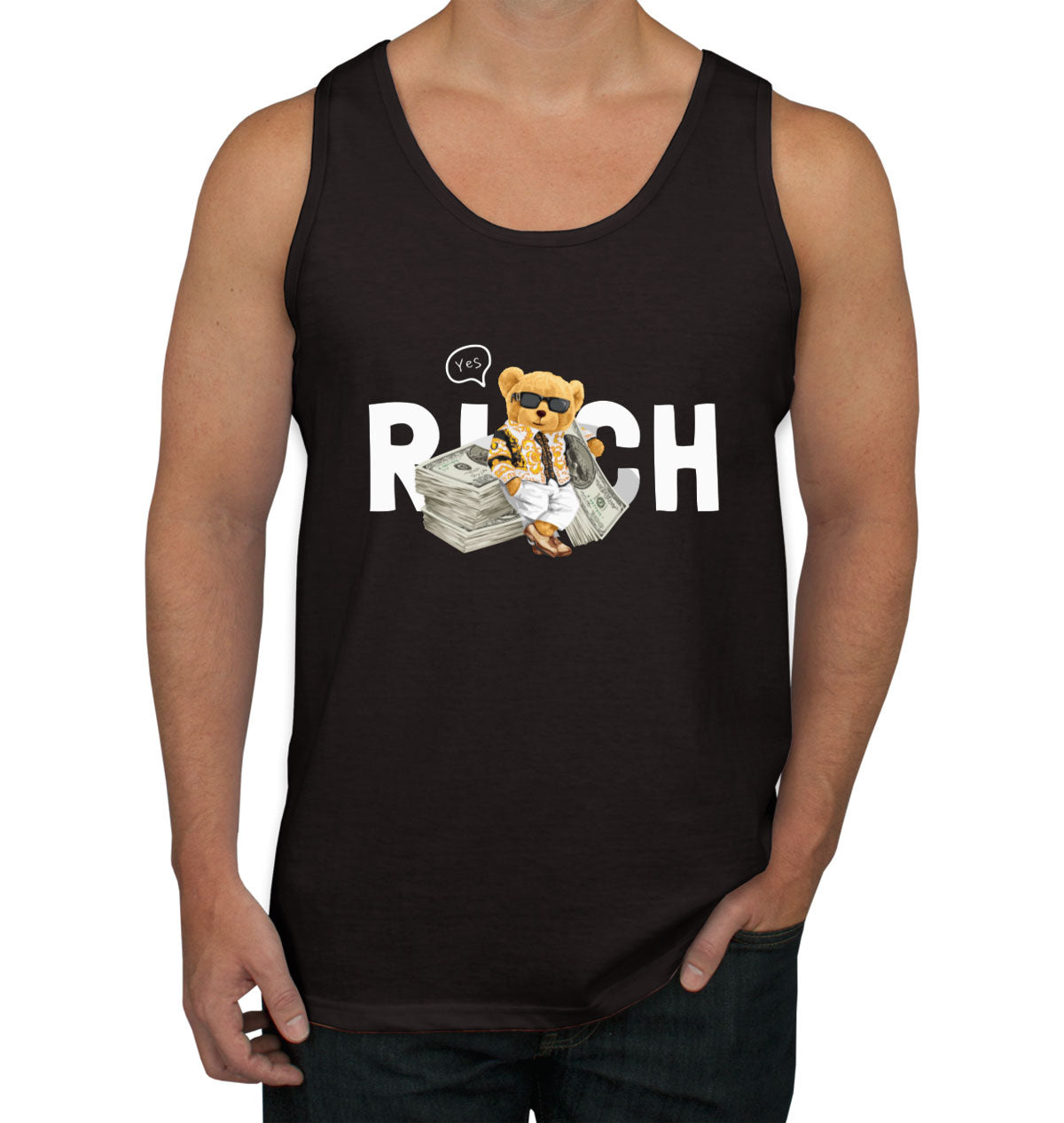 Teddy Bear Rich Men's Tank Top