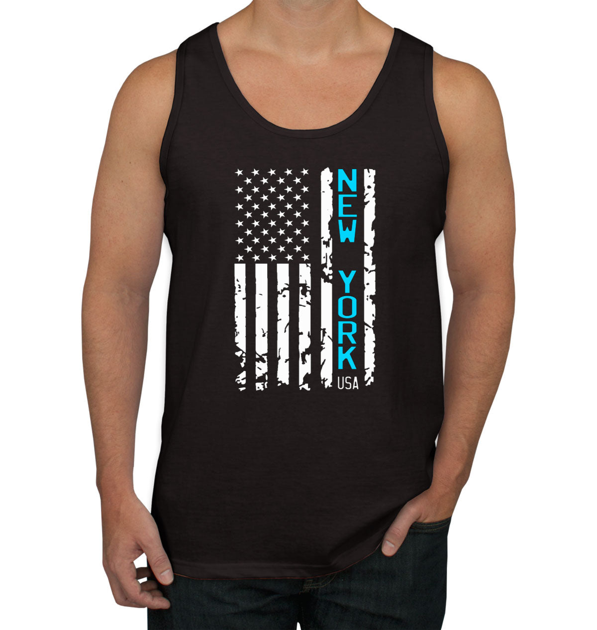 New York American Flag Men's Tank Top