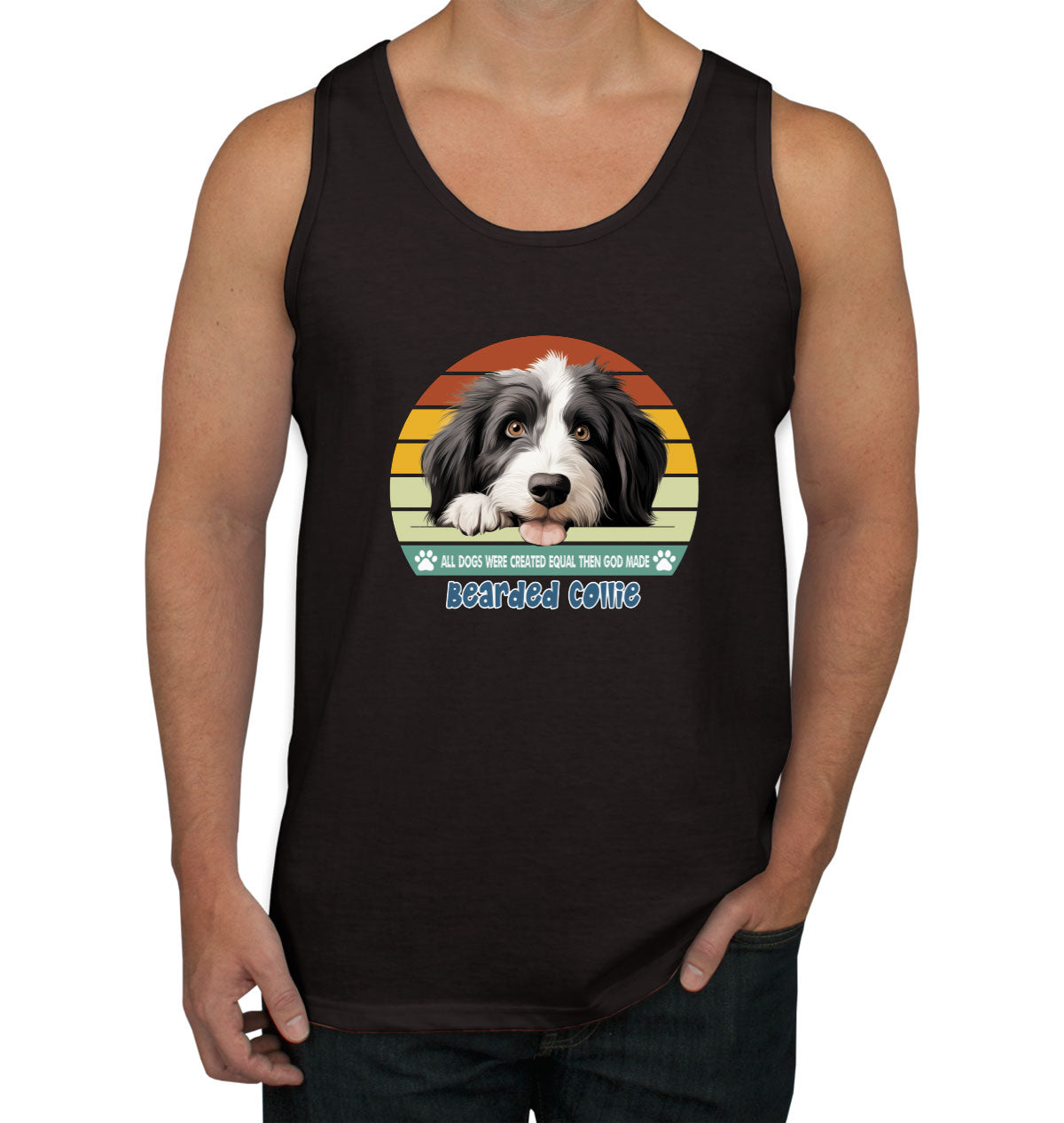 All Dogs Were Created Equal Bearded Collie Men's Tank Top