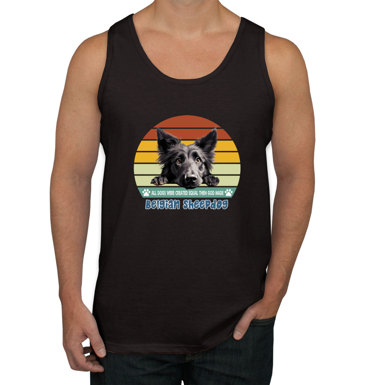 All Dogs Were Created Equal Belgian Sheepdog Men's Tank Top