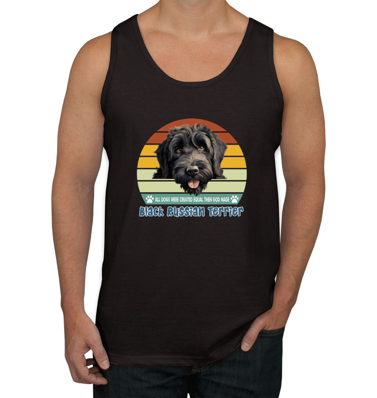 All Dogs Were Created Equal Black Russian Terrier Men's Tank Top