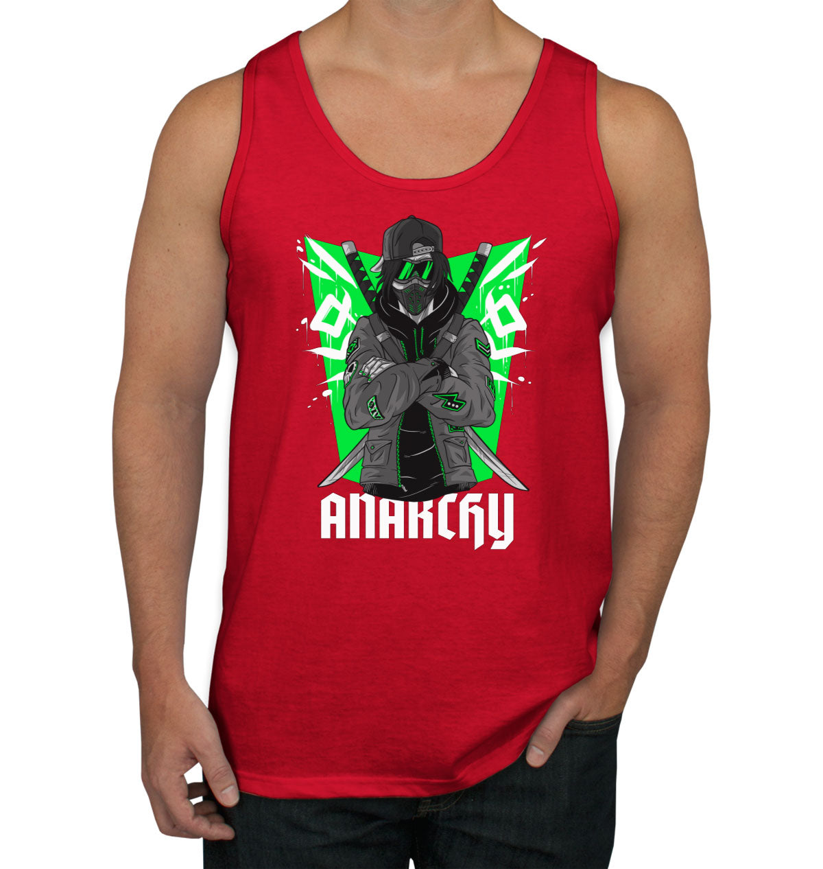 Anarchy Anarchist Ninja Samurai Warrior Anime Men's Tank Top