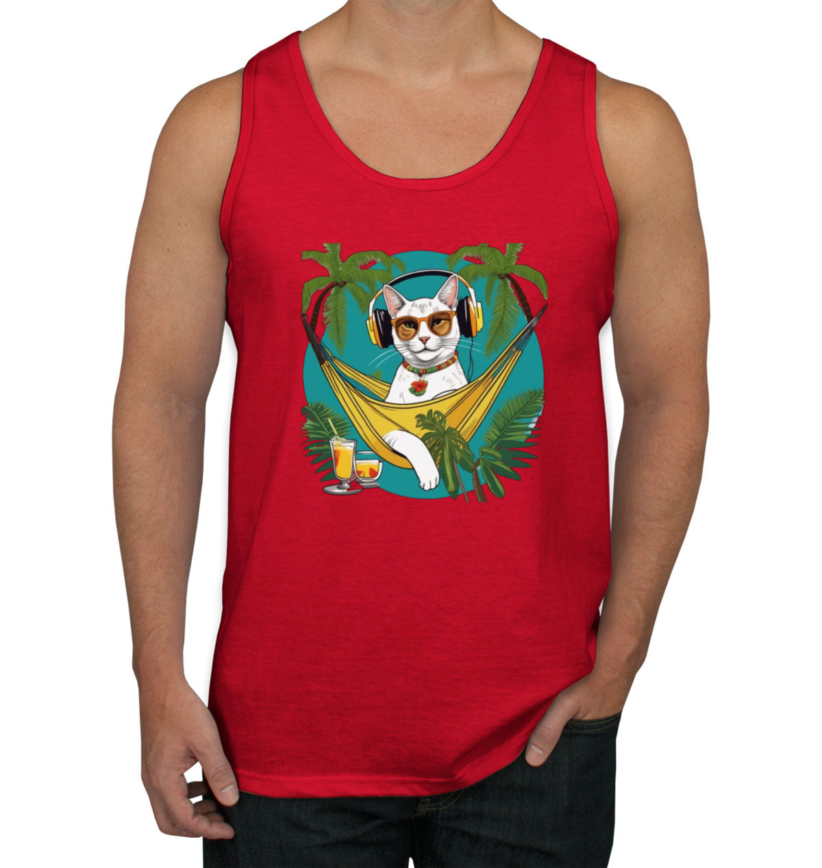 Cat On Vacation Men's Tank Top