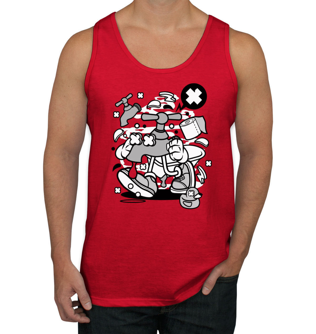 Faucet Cartoon Men's Tank Top