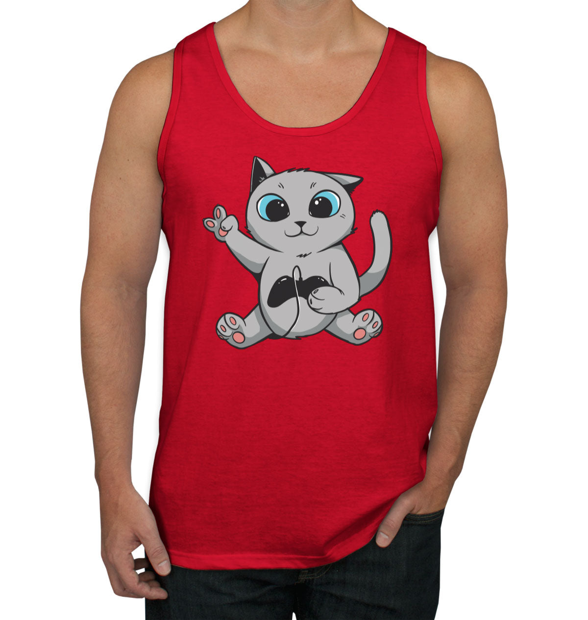 Gamer Cat Men's Tank Top