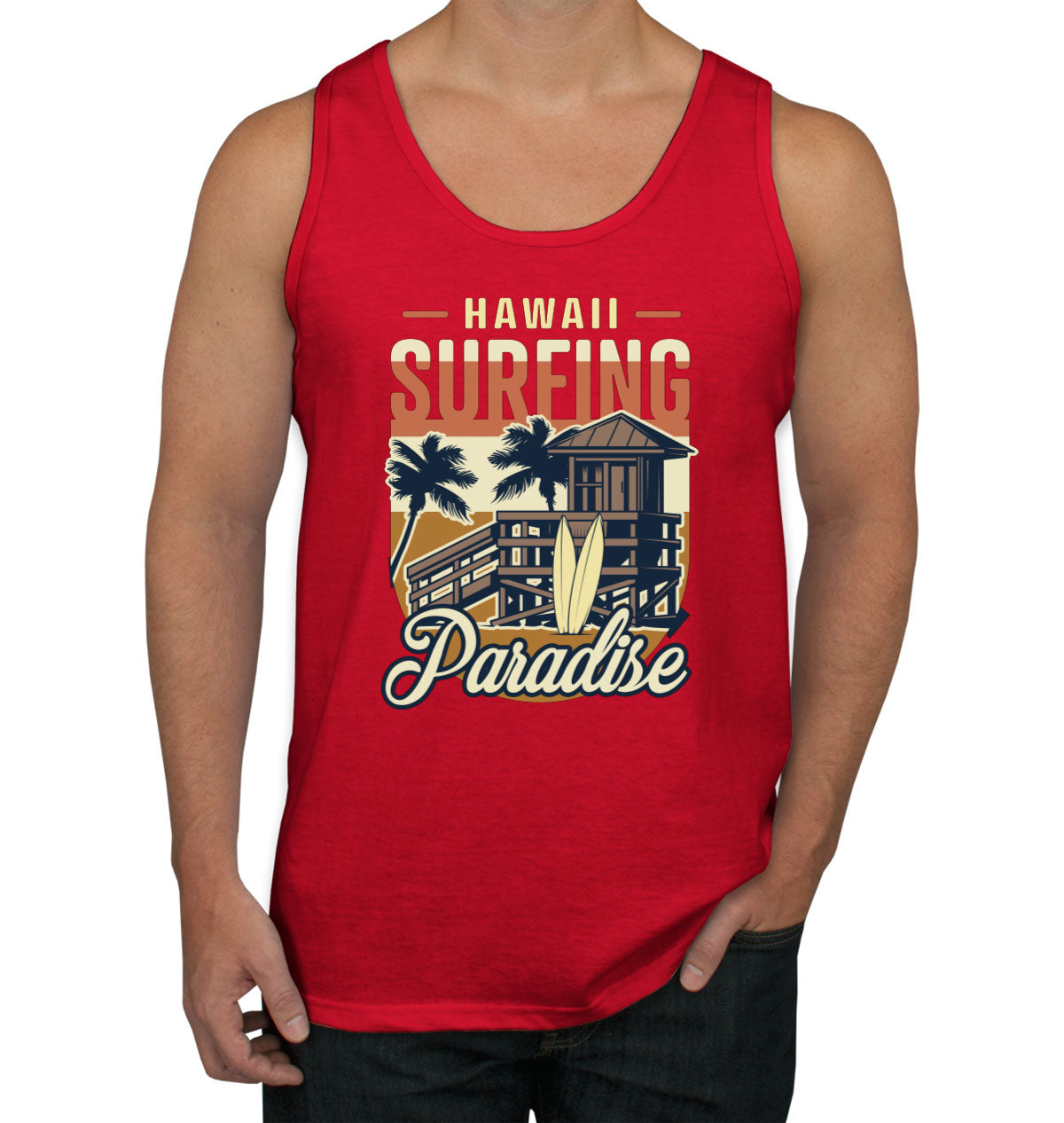 Hawaii Surfing Paradise Men's Tank Top