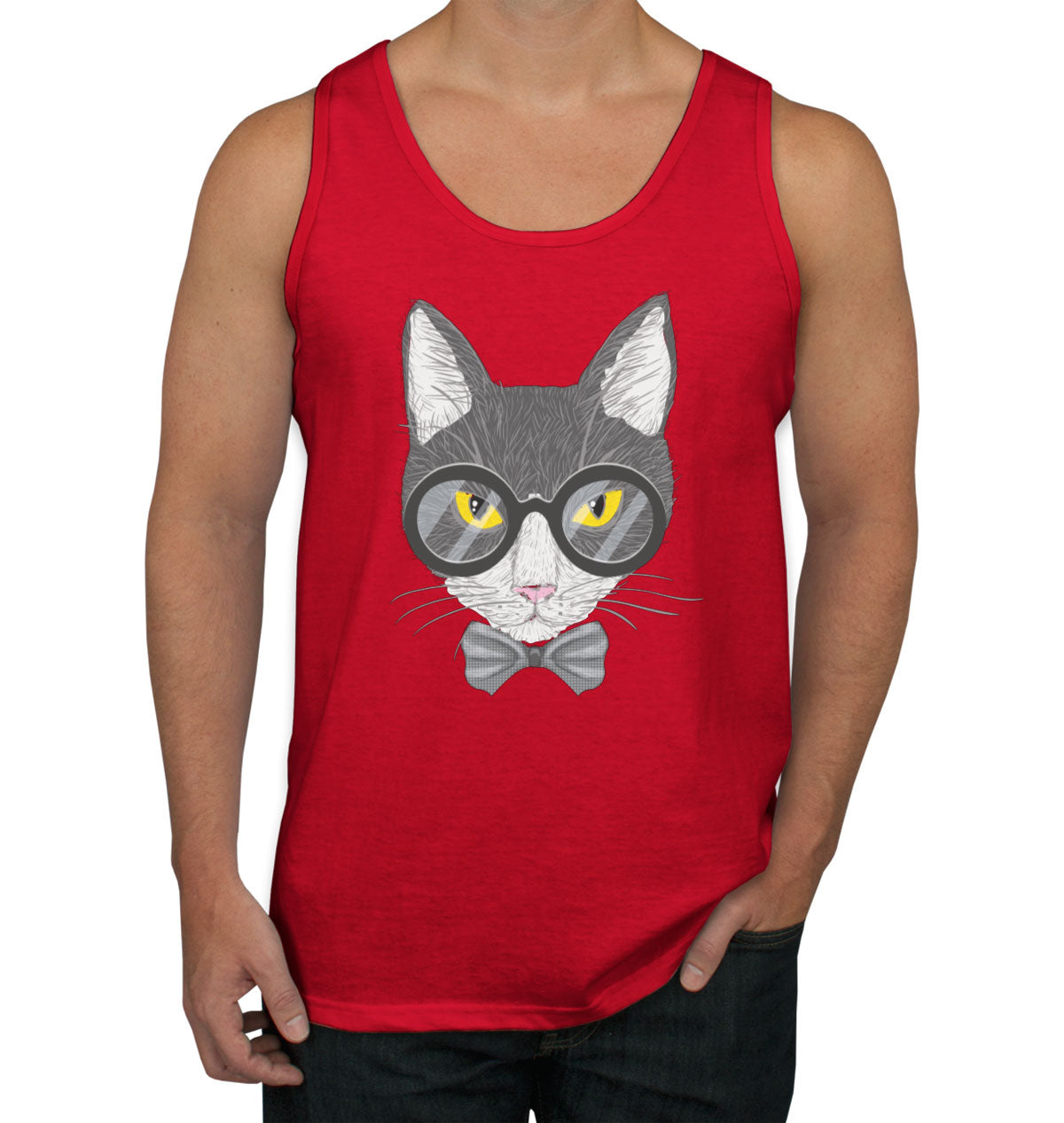 Hipster Cat Men's Tank Top