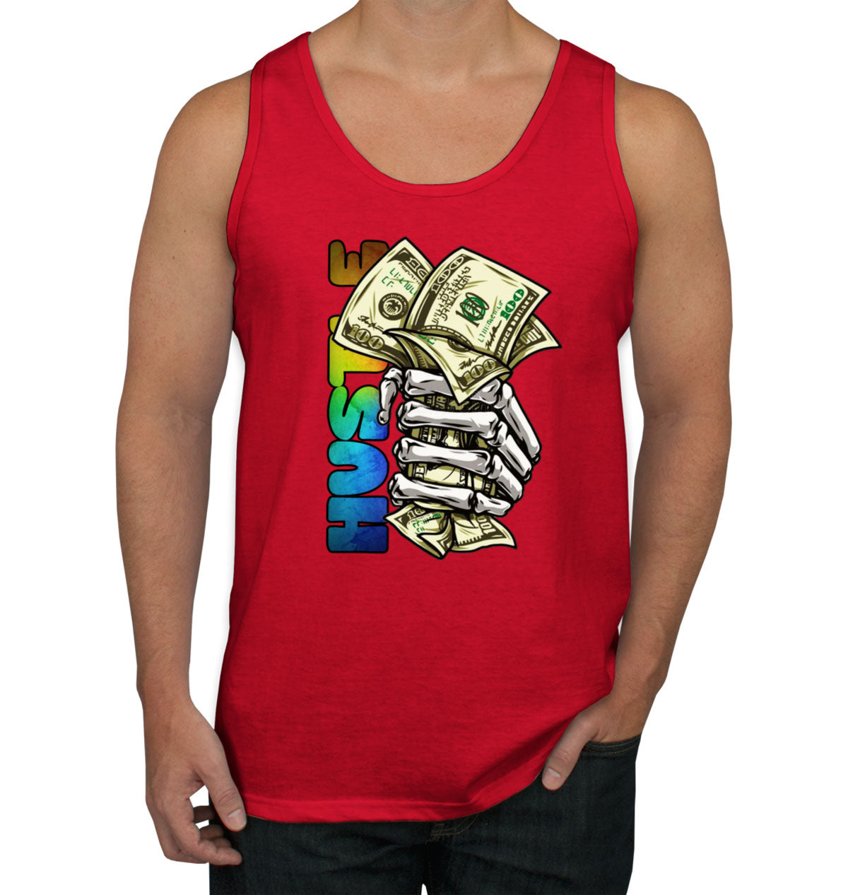 Hustle Hand Holding Money Men's Tank Top