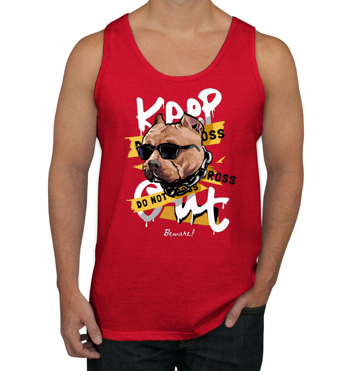 Keep Out Pitbull Dog Men's Tank Top