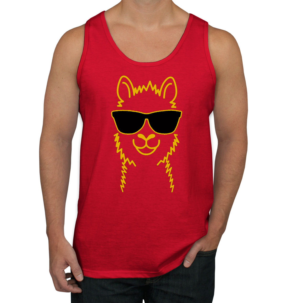Llama With Sunglasses Men's Tank Top