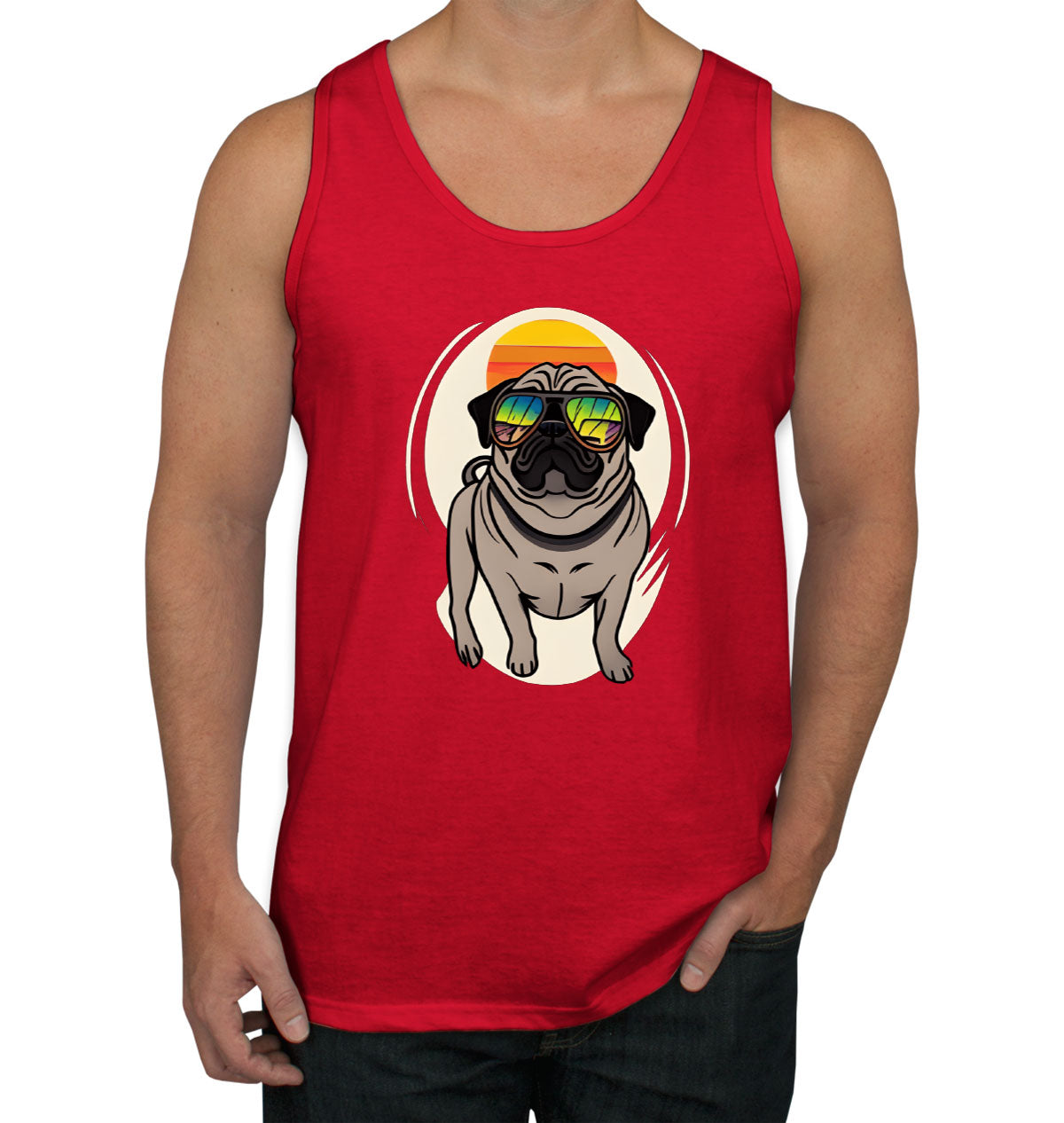 Pug Dog With Sunglasses Men's Tank Top