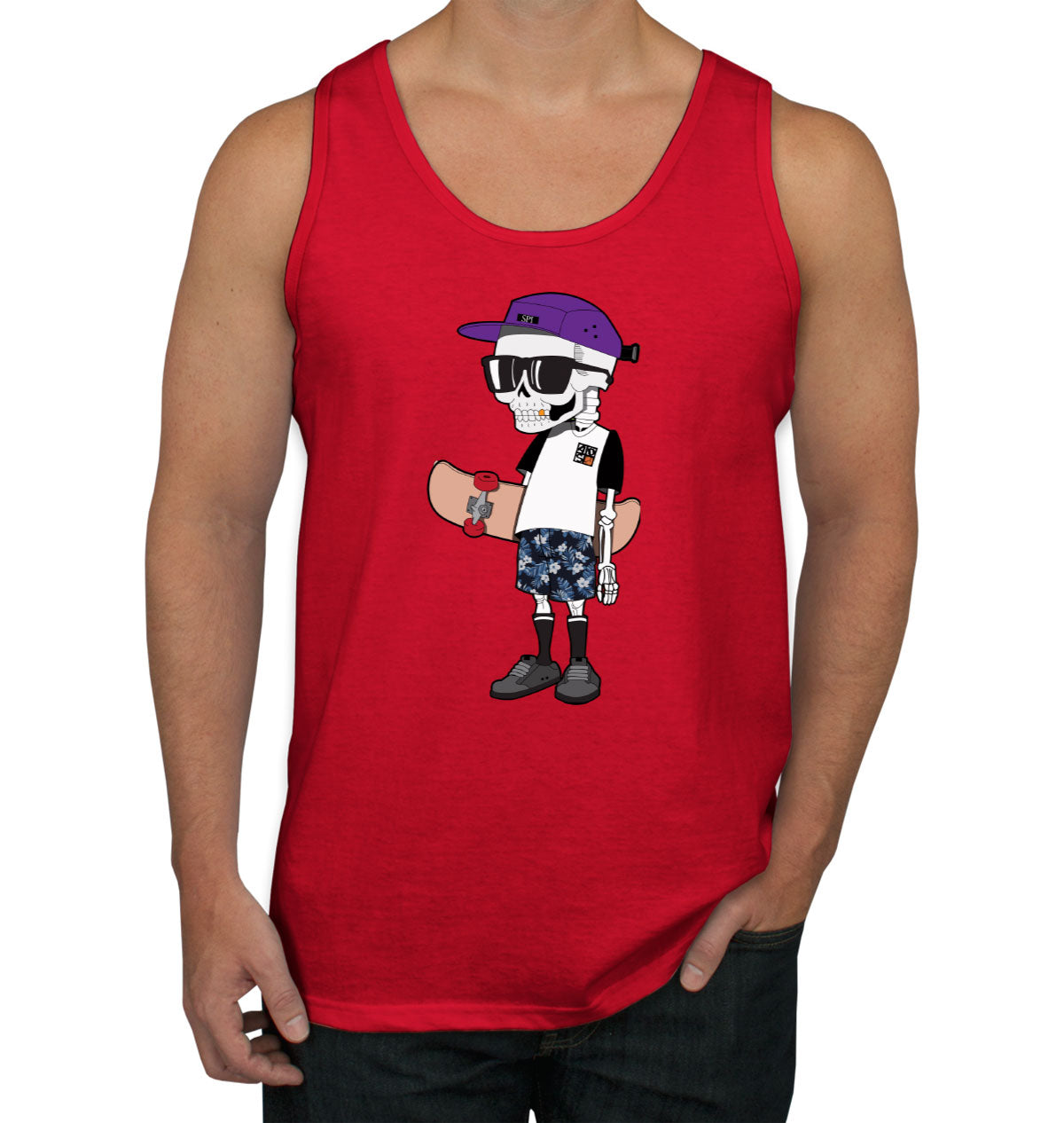 Skeleton Skateboard Men's Tank Top