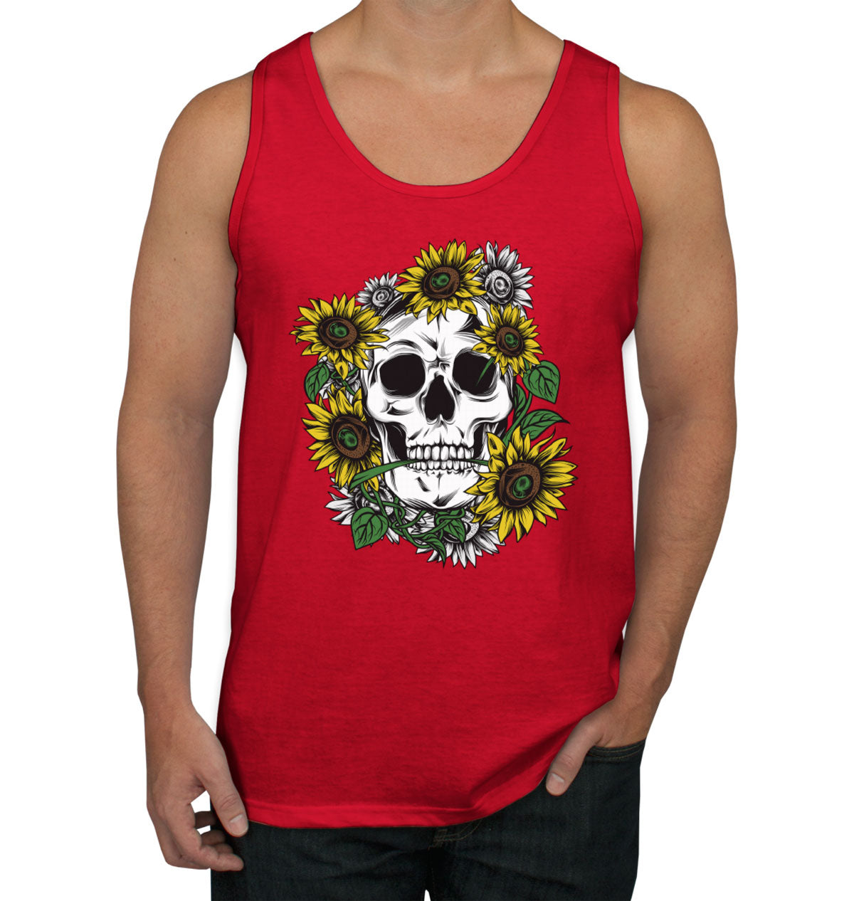 Sunflower Skull Men's Tank Top