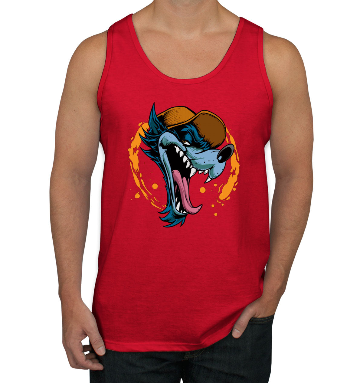 Wolf Head Cartoon Men's Tank Top