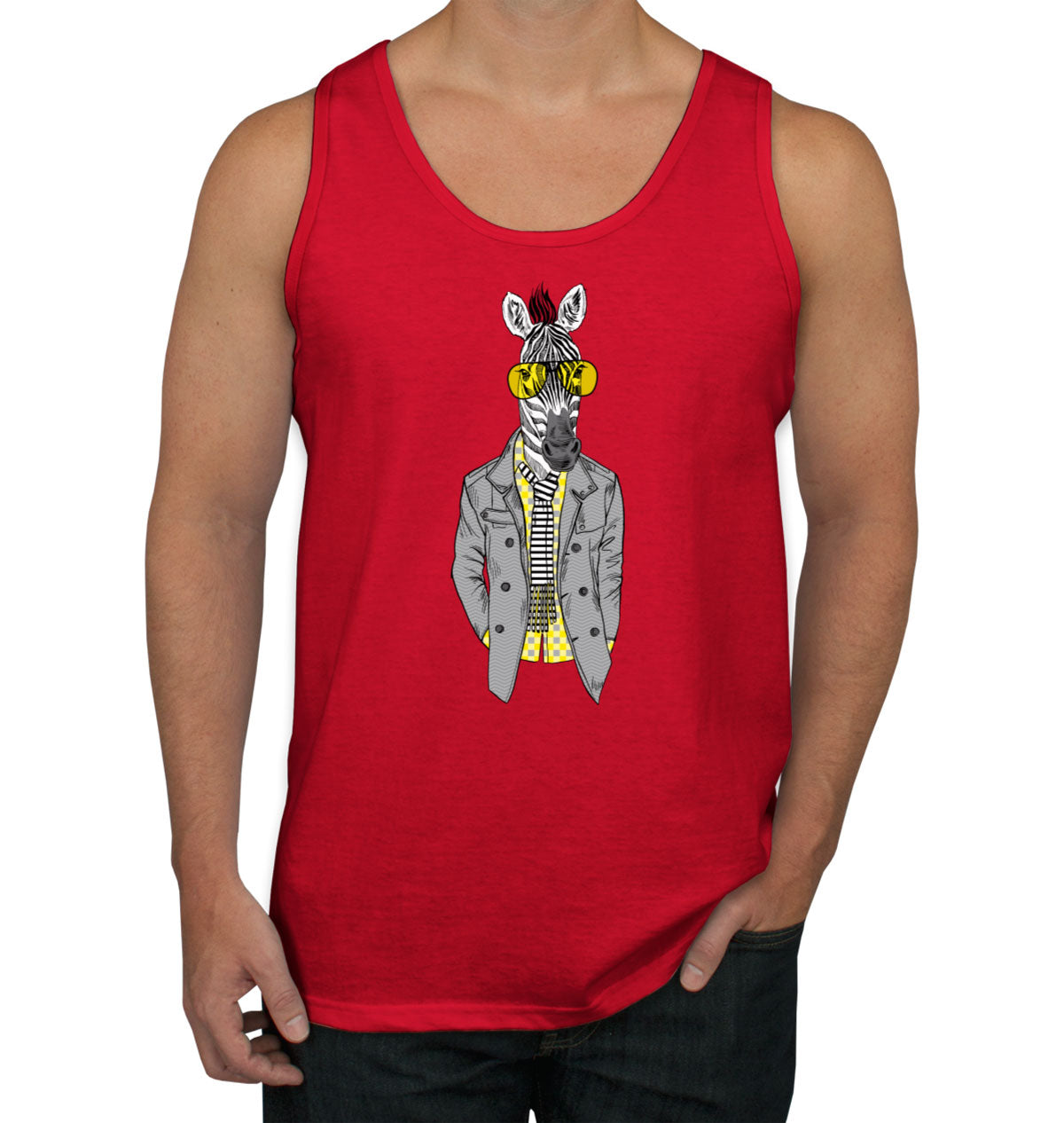 Zebra Fashion Jacket Men's Tank Top