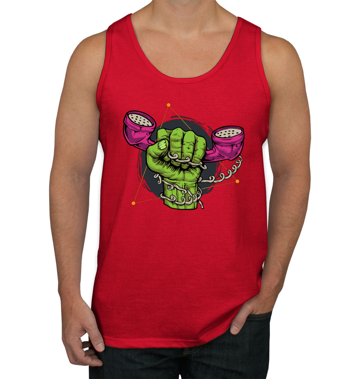 Zombie Hand Holding The Phone Men's Tank Top