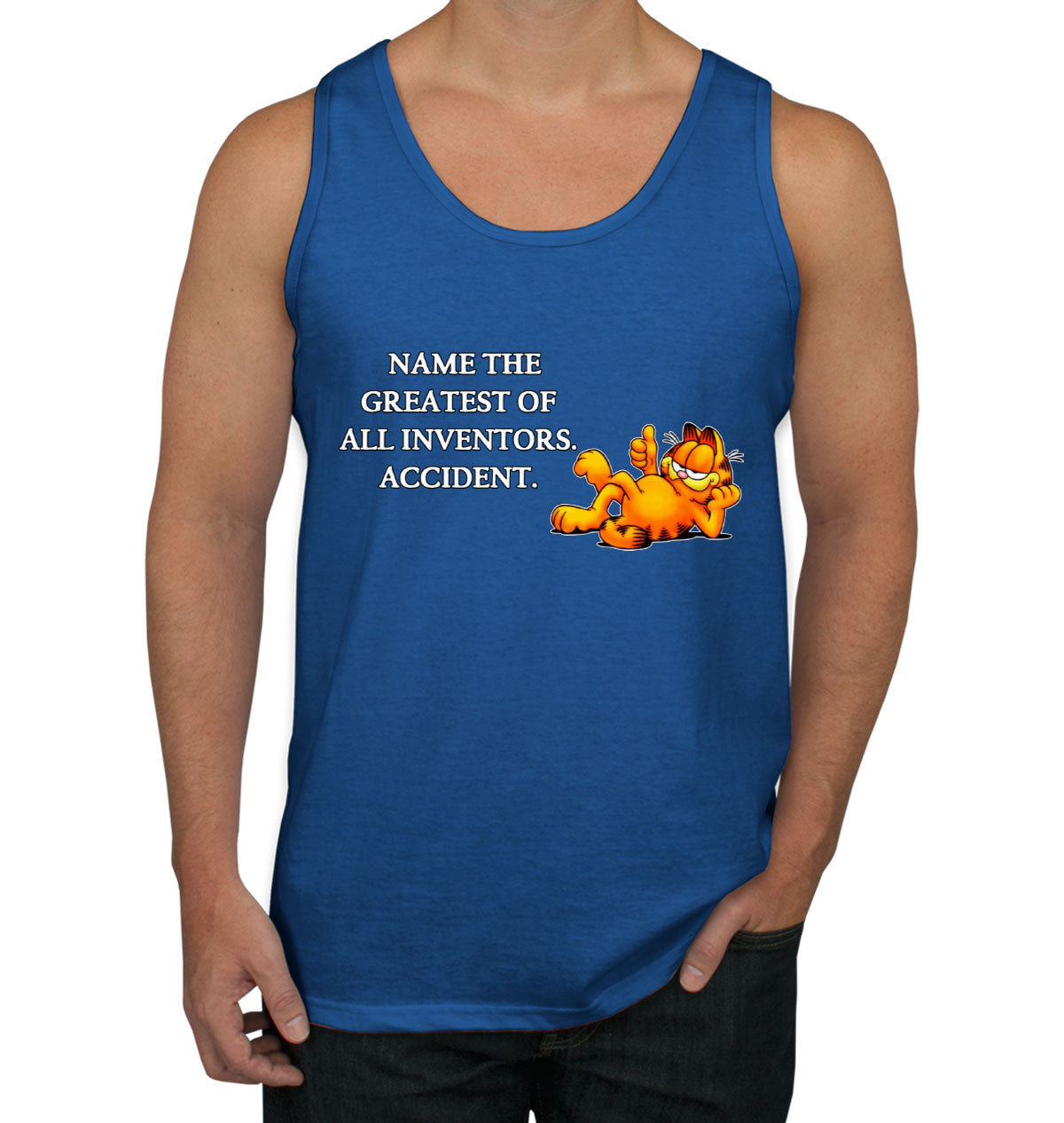 Name The Greatest Of All Inventors. Accident. Mark Twain Men's Tank Top