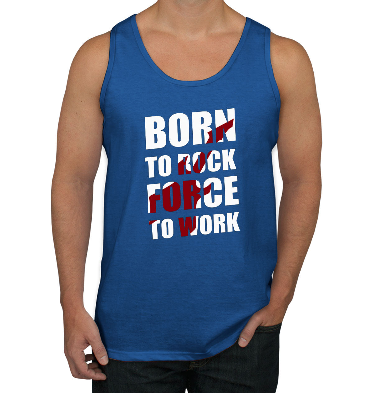 Born To Rock Force To Work Men's Tank Top