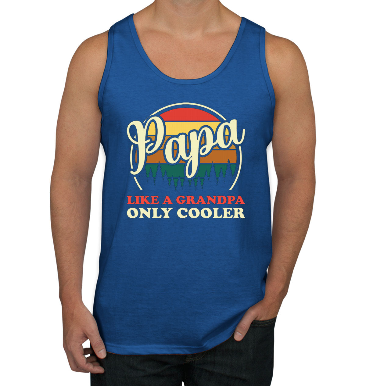 Papa Like A Grandpa Only Cooler Father's Day Men's Tank Top