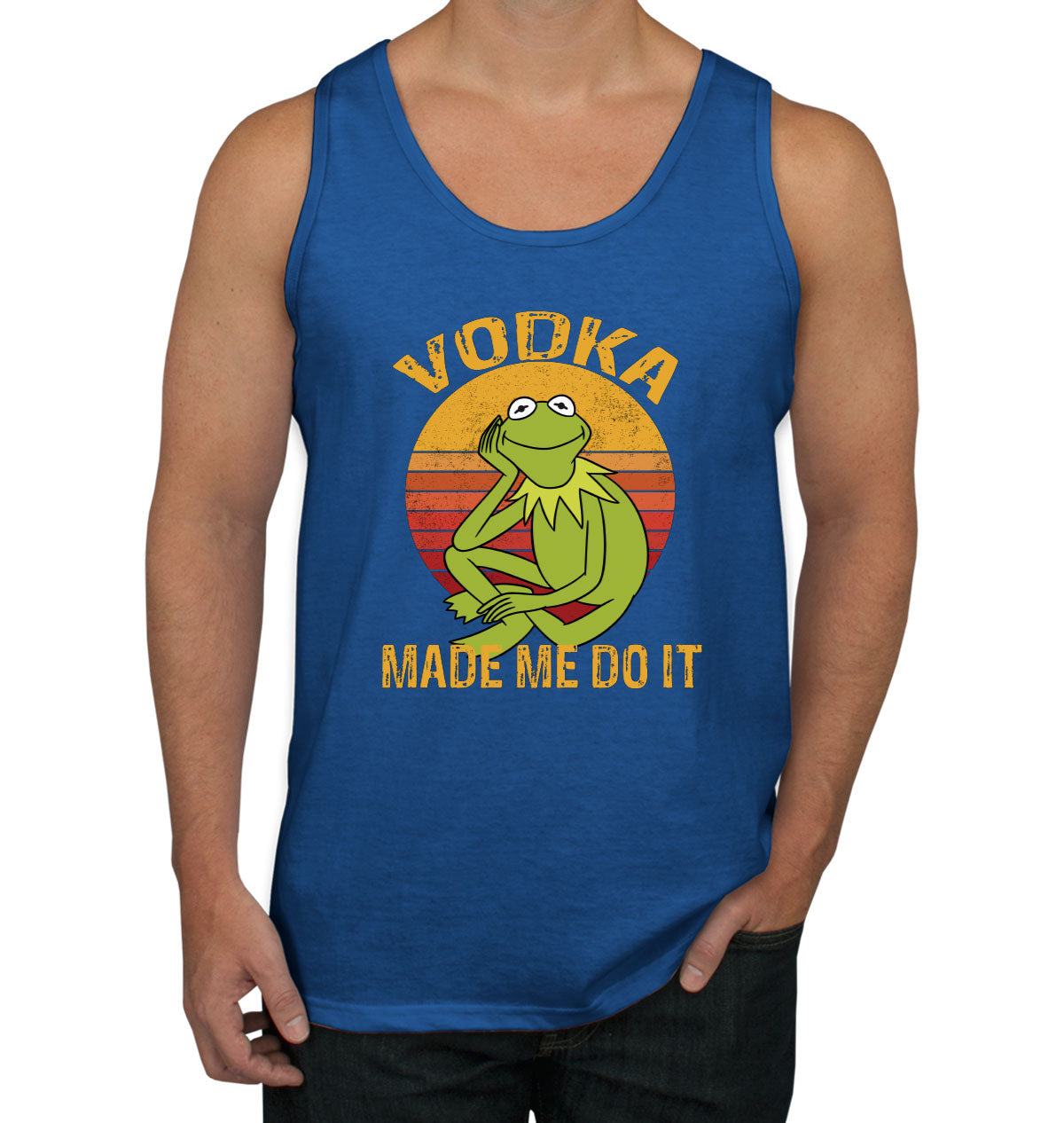 Vodka Made Me Do It Frog Meme Men's Tank Top