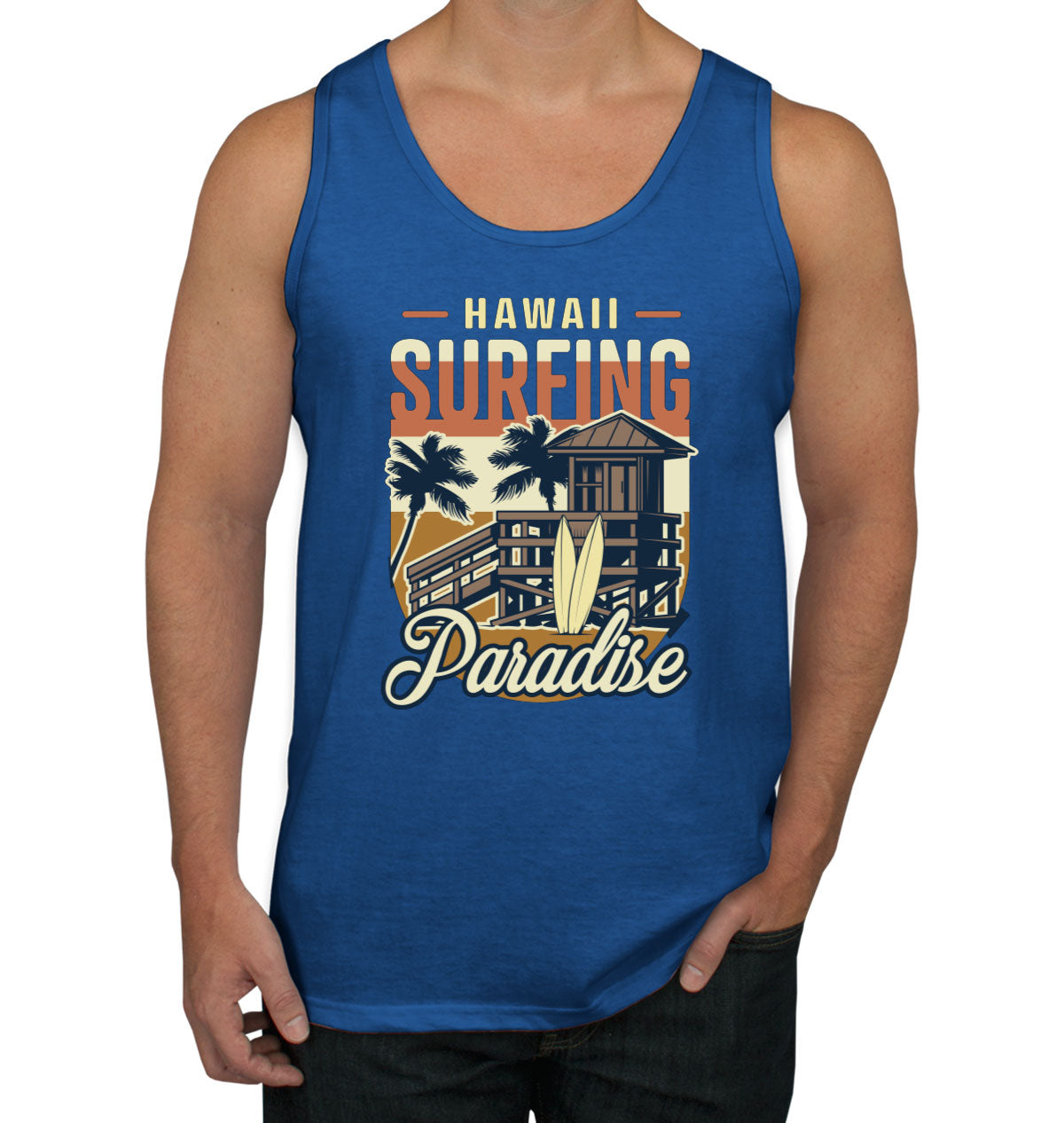 Hawaii Surfing Paradise Men's Tank Top