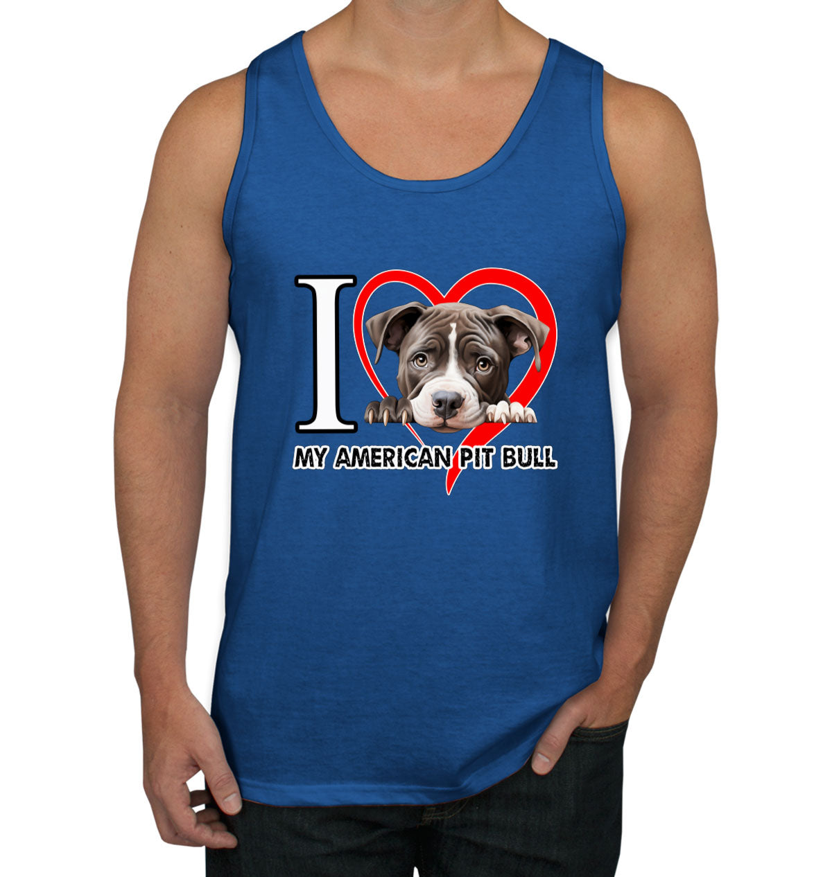 I Love My American Pitpull Dog Men's Tank Top