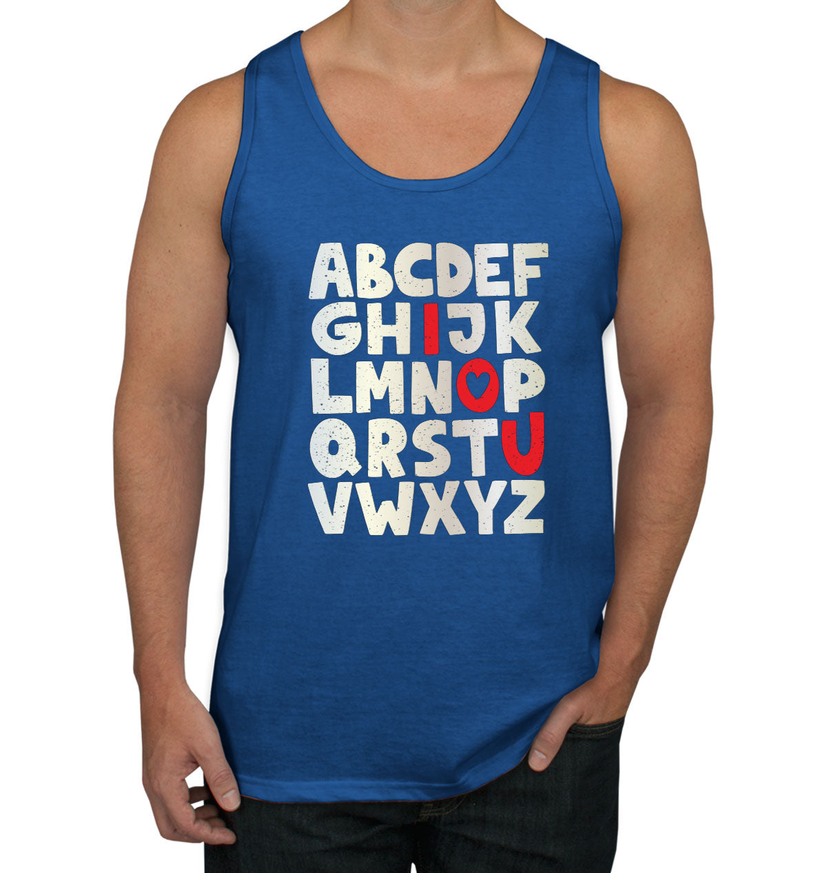 Alphabet I Love You Valentine's Day Men's Tank Top