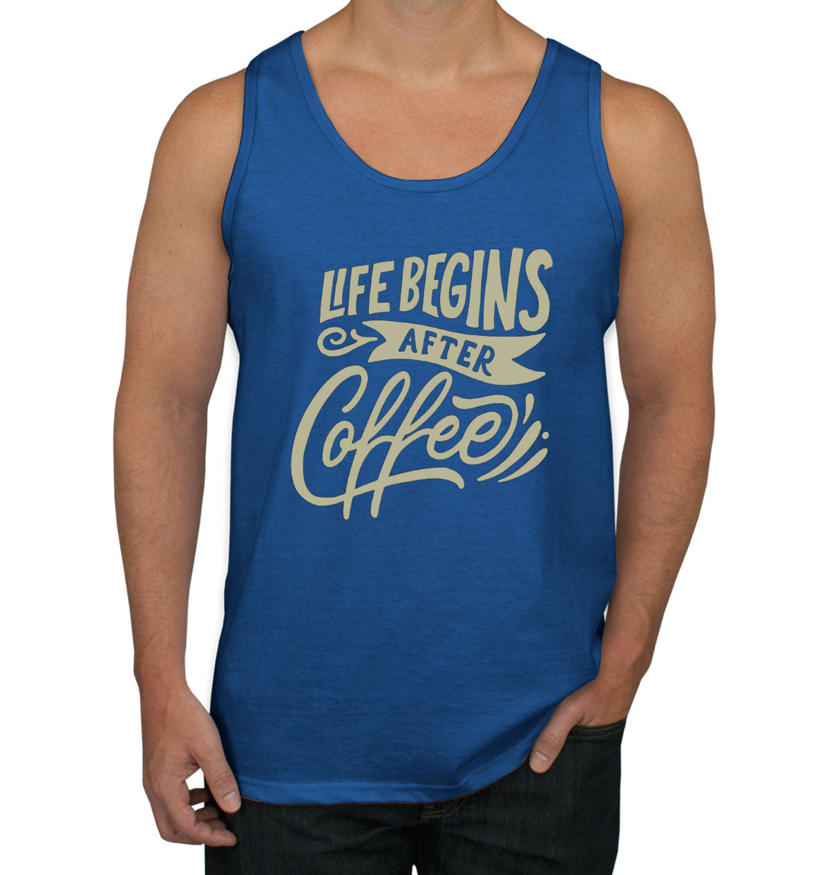 Life Begins After Coffee Men's Tank Top