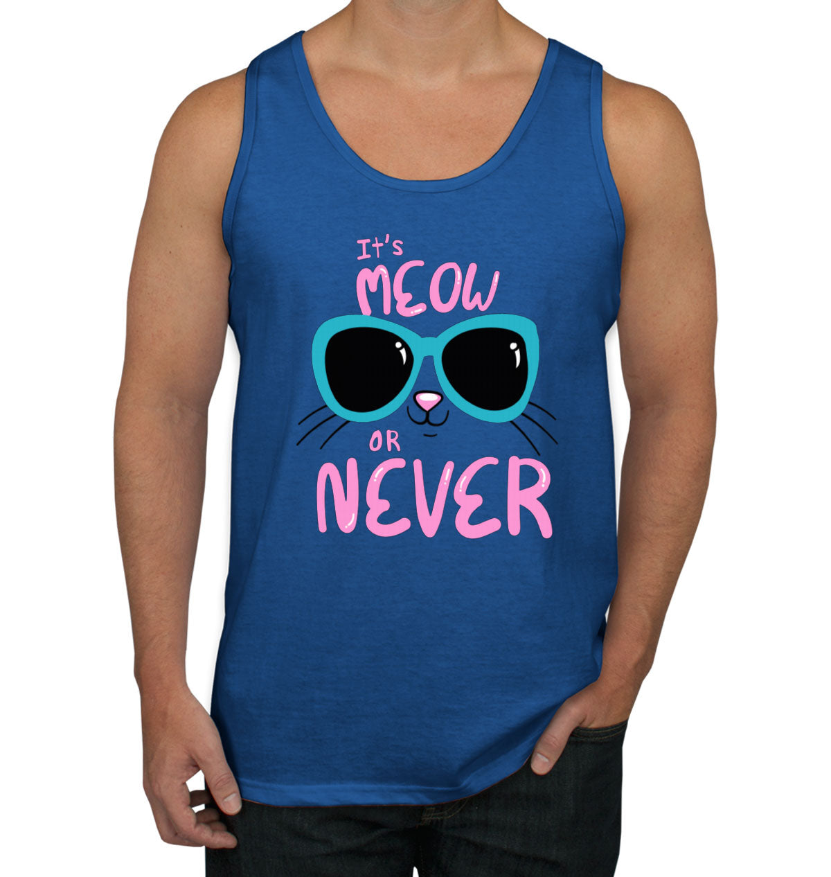 It's Meow Or Never Cat Men's Tank Top