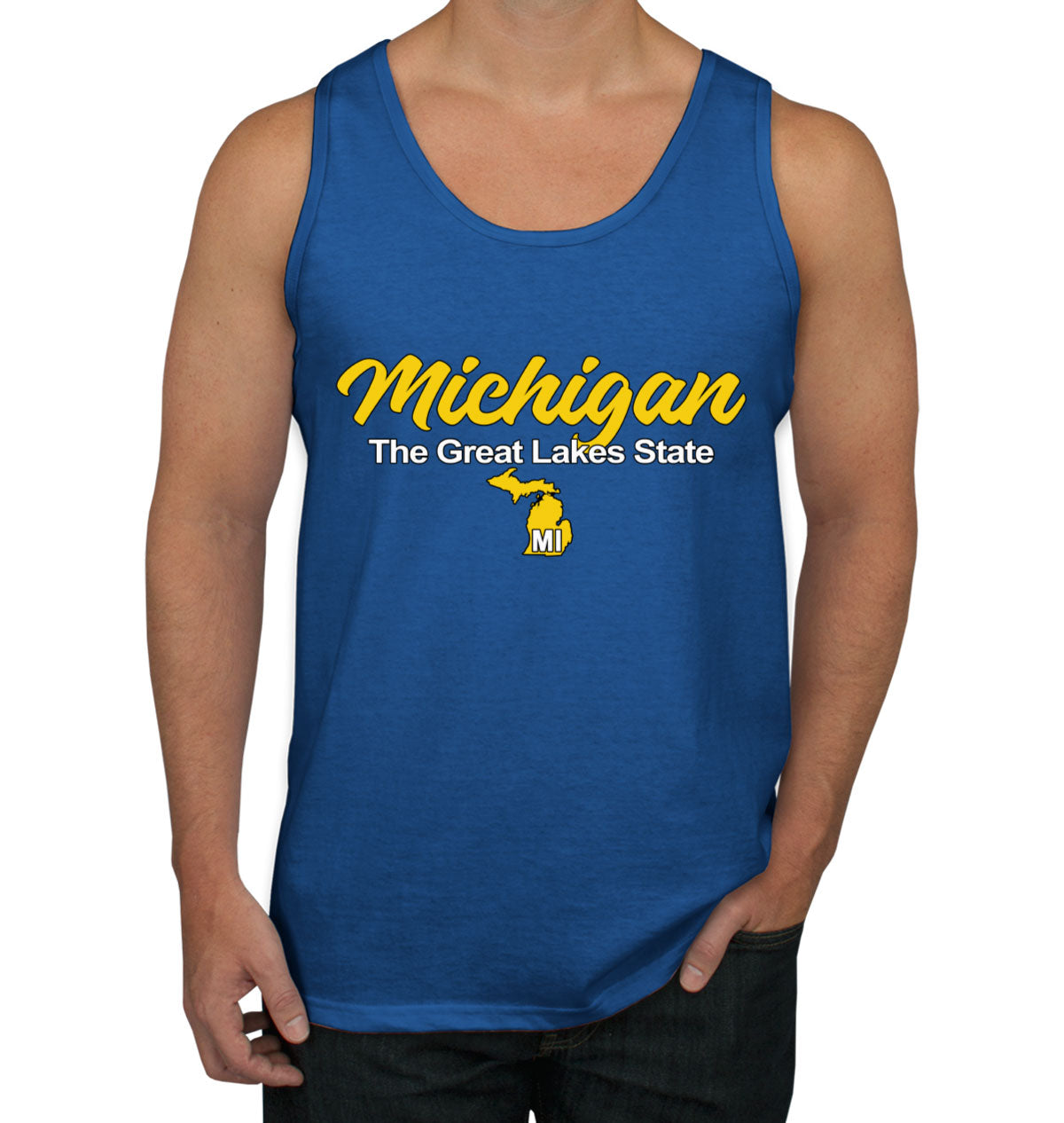 Michigan The Great Lakes State Men's Tank Top