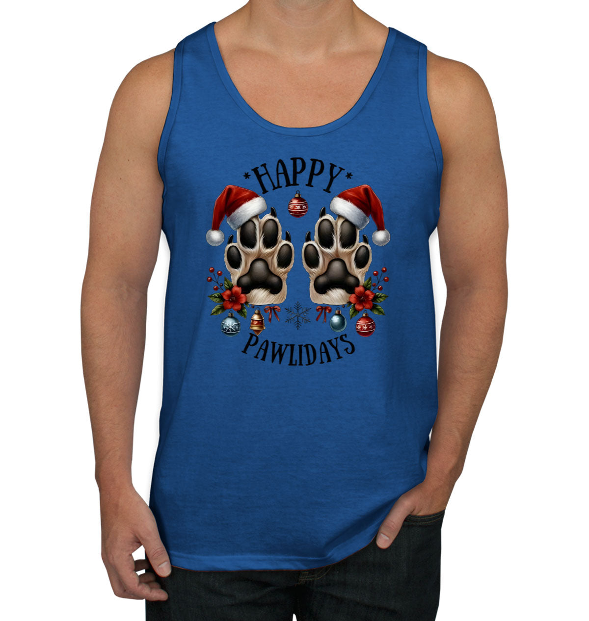 Happy Pawlidays Christmas Men's Tank Top