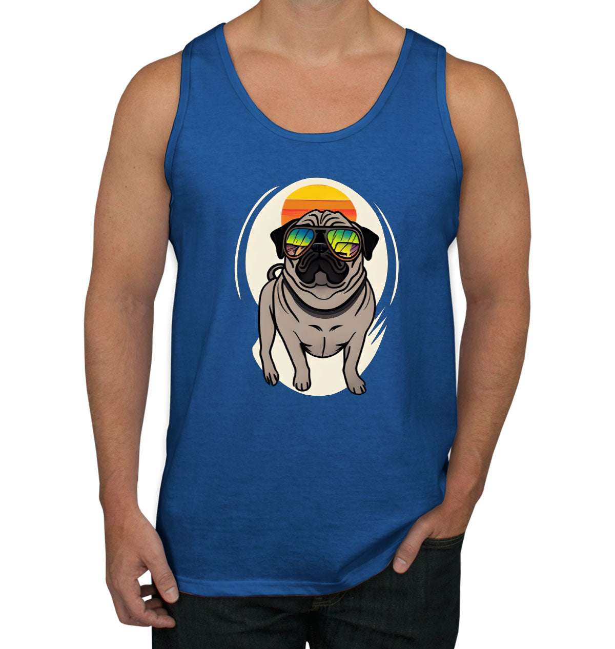 Pug Dog With Sunglasses Men's Tank Top