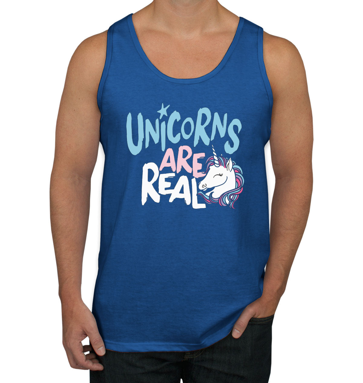 Unicorns Are Real Men's Tank Top