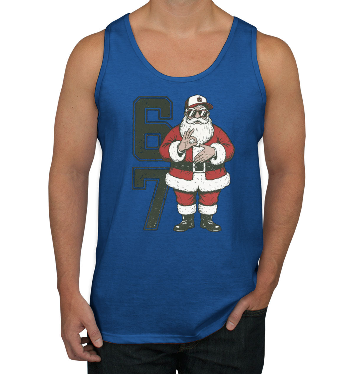 67 Sixty Seven Christmas Santa Men's Tank Top