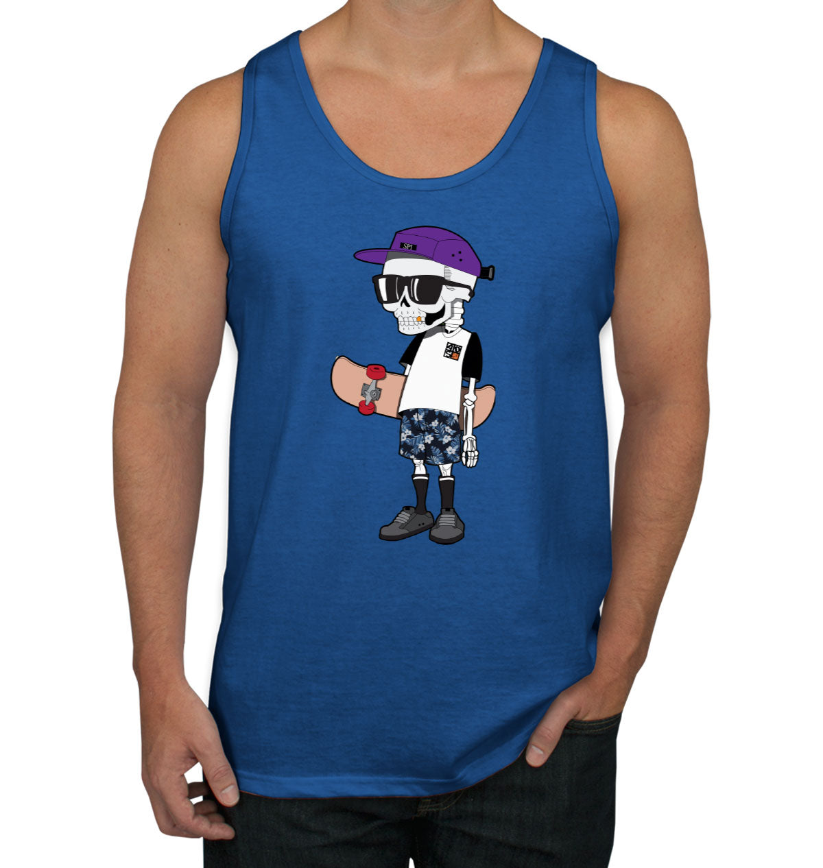 Skeleton Skateboard Men's Tank Top