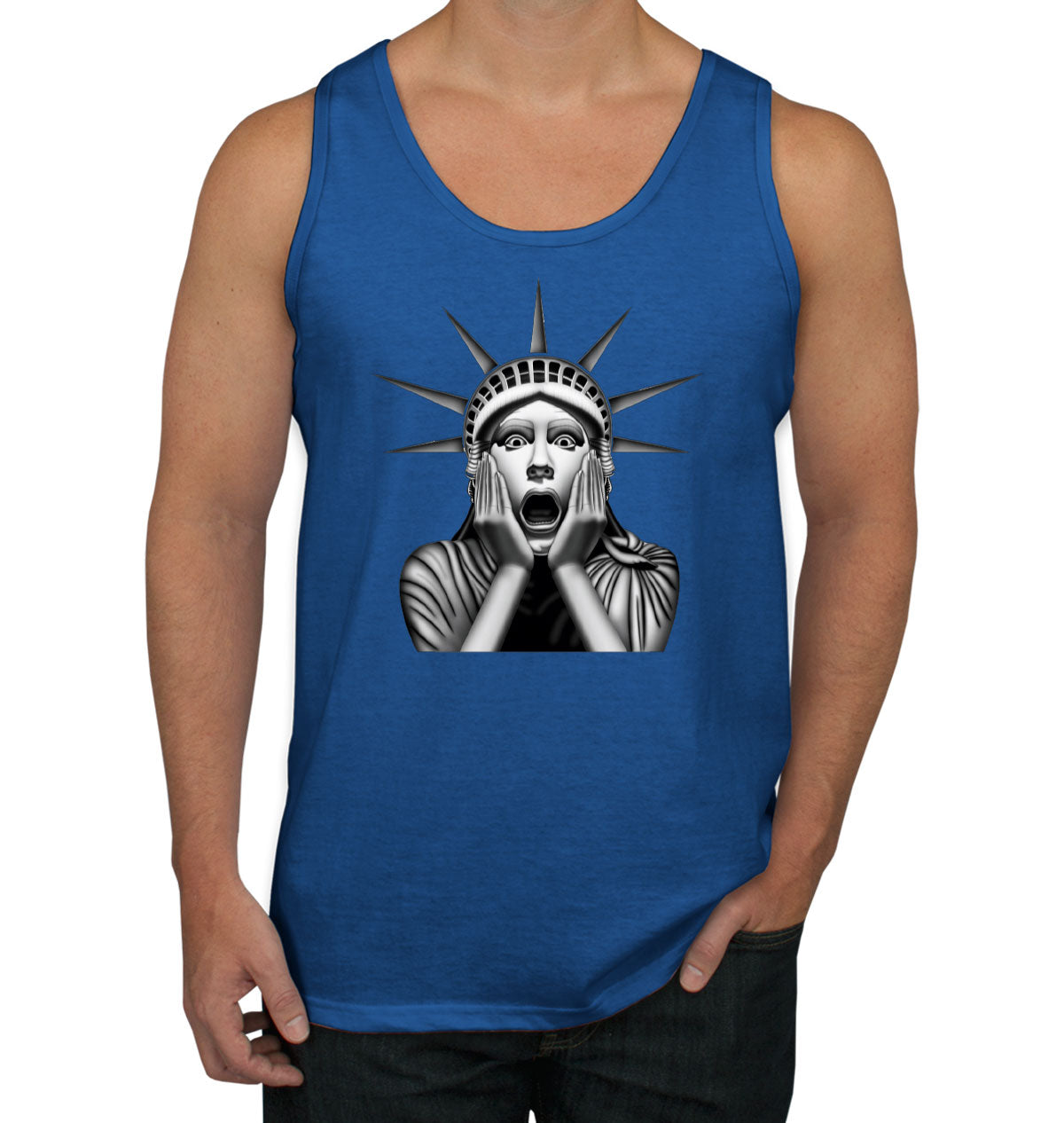 Surprised Statue of Liberty Men's Tank Top