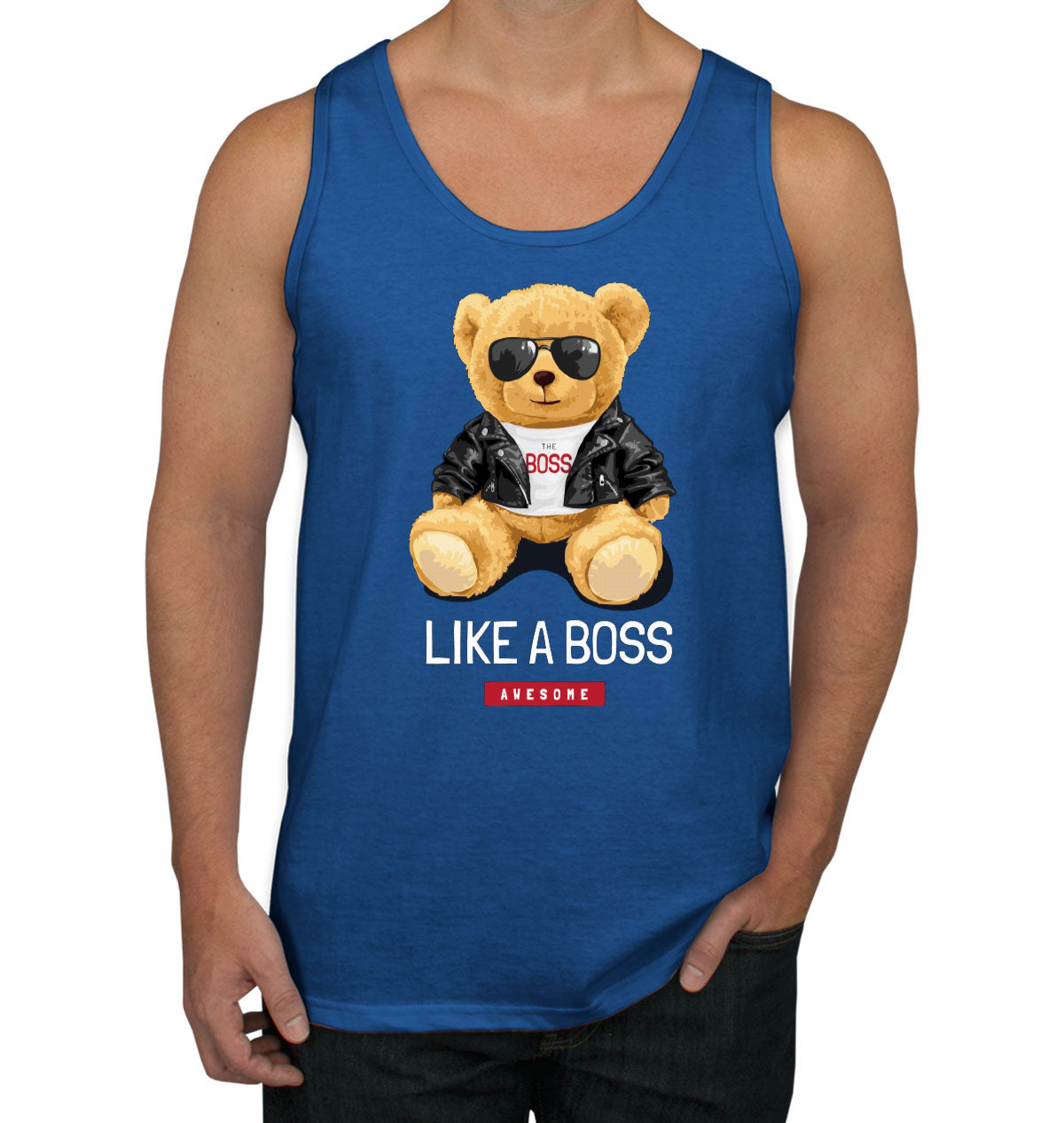 Teddy Bear Like A Boss Men's Tank Top