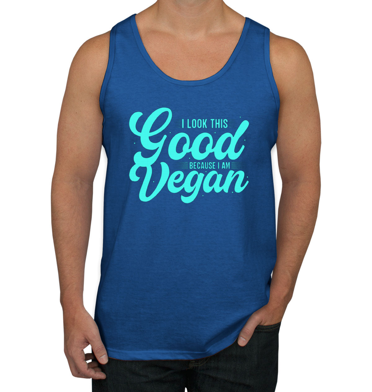 I Look This Good Because I Am Vegan Men's Tank Top