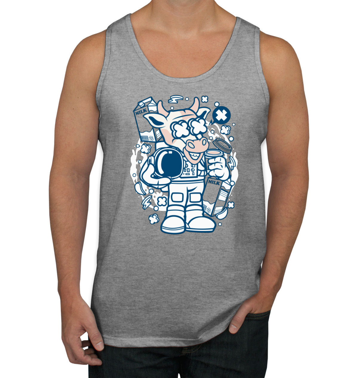 Astronaut Cow Men's Tank Top