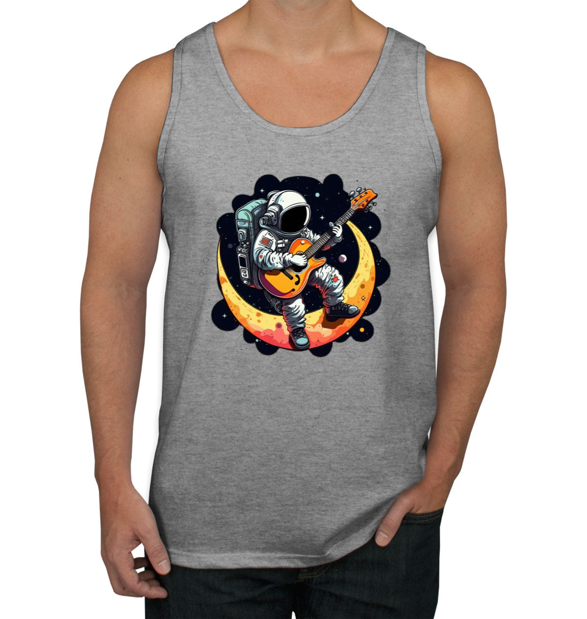 Astronaut Playing Guitar Men's Tank Top