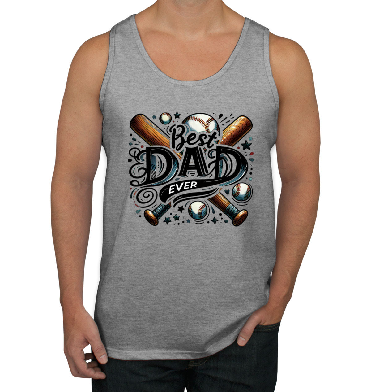 Best Dad Ever Baseball Father's Day Men's Tank Top