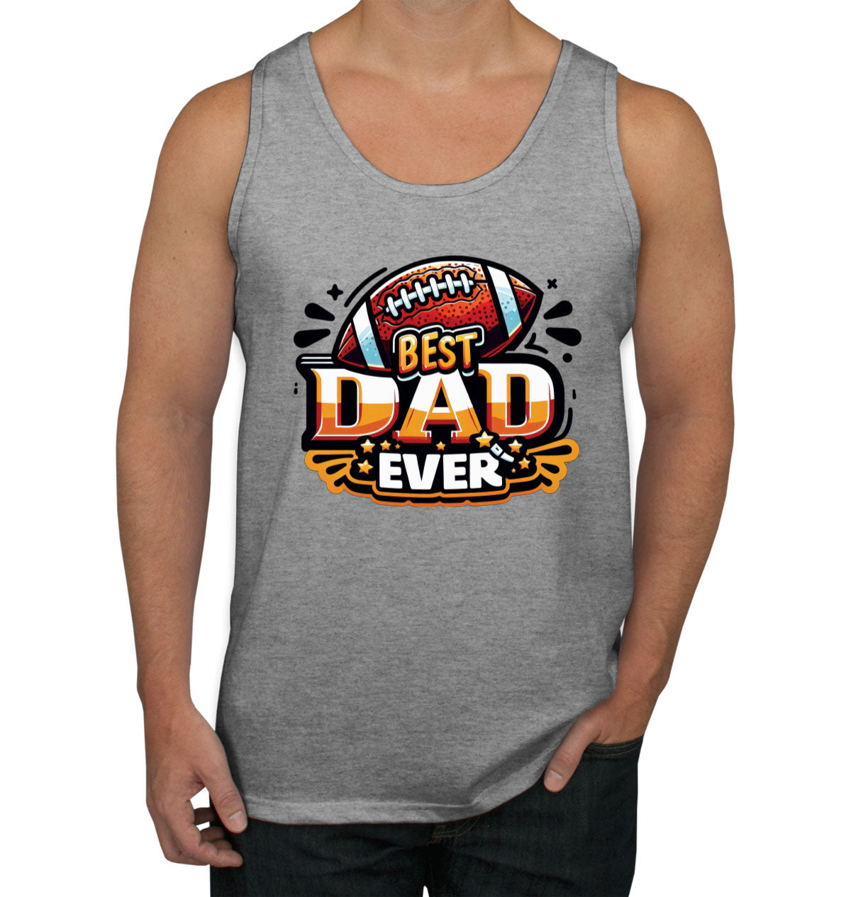 Best Dad Ever Football Father's Day Men's Tank Top