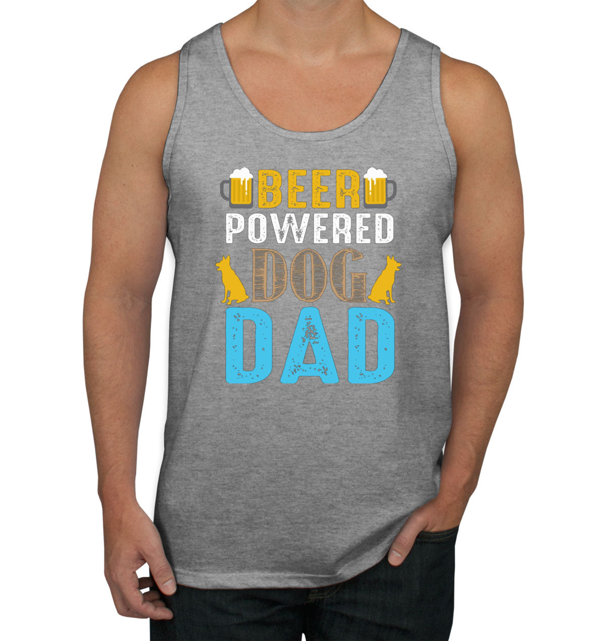 Beer Powered Dog Dad Father's Day Men's Tank Top