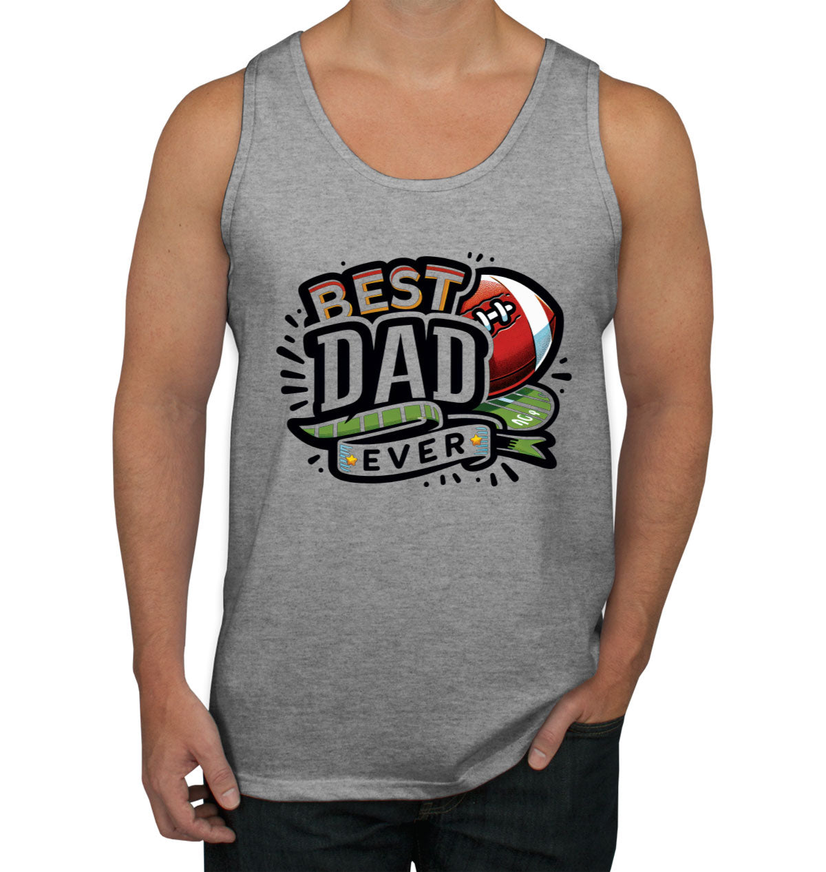 Best Dad Ever Football Father's Day Men's Tank Top