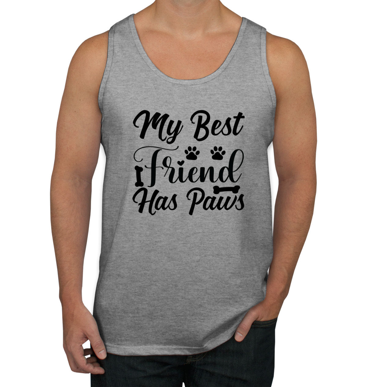 My Best Friend Has Paws Dog Men's Tank Top