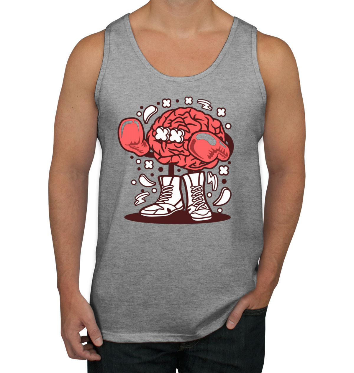 Boxer Brain Cartoon Men's Tank Top