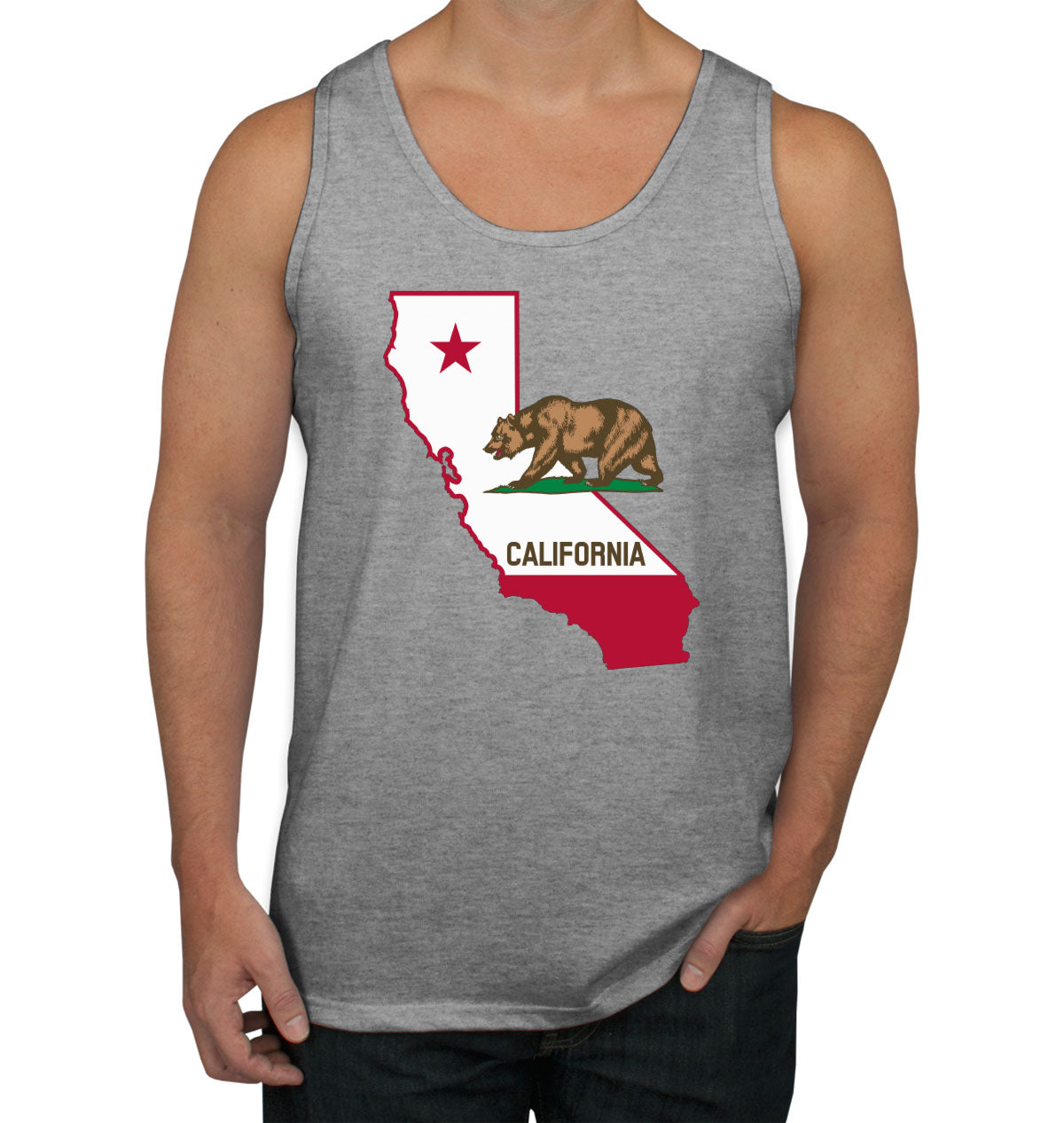 California State Flag Bear Men's Tank Top