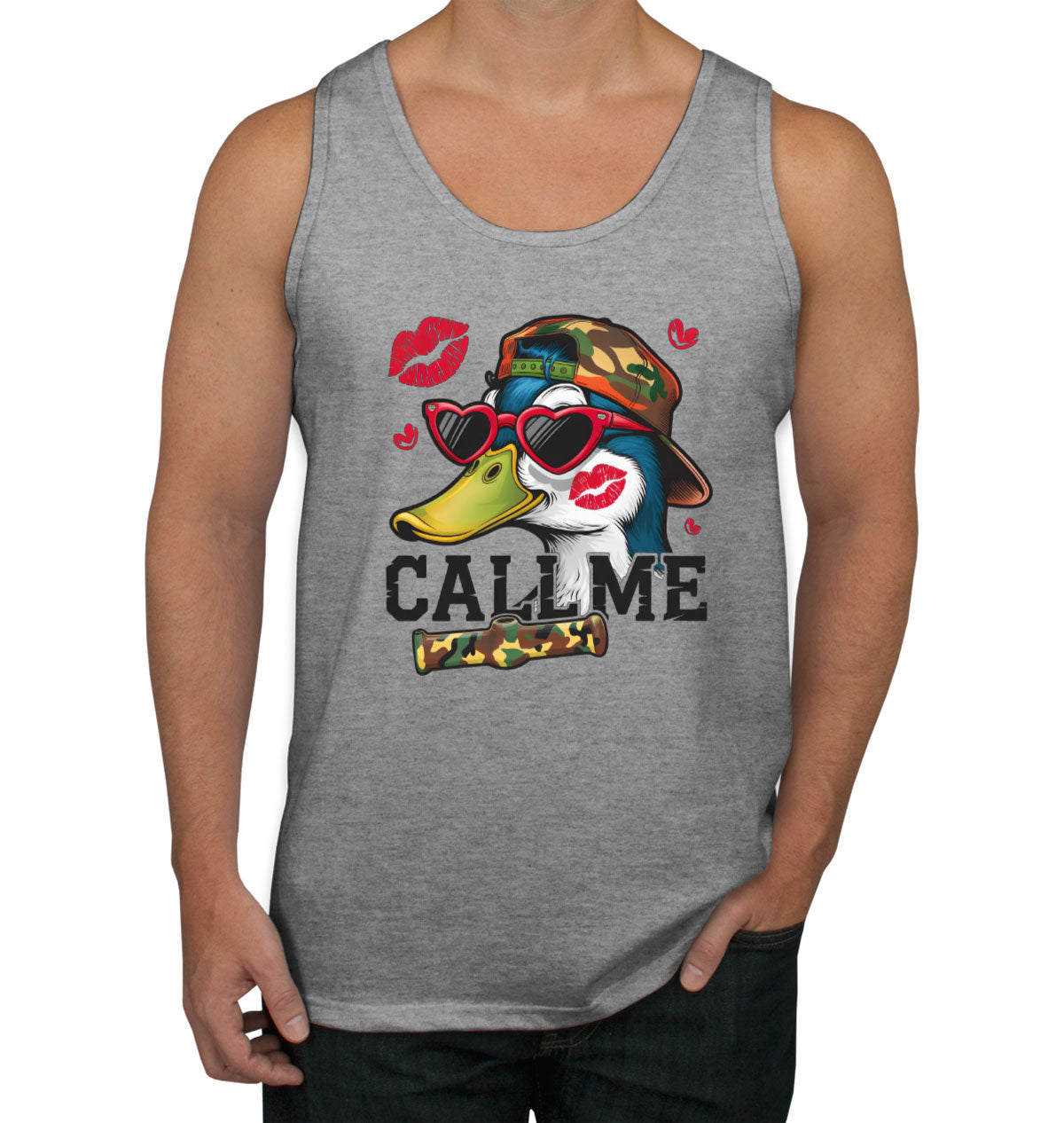 Duck Hunting Call Me Men's Tank Top