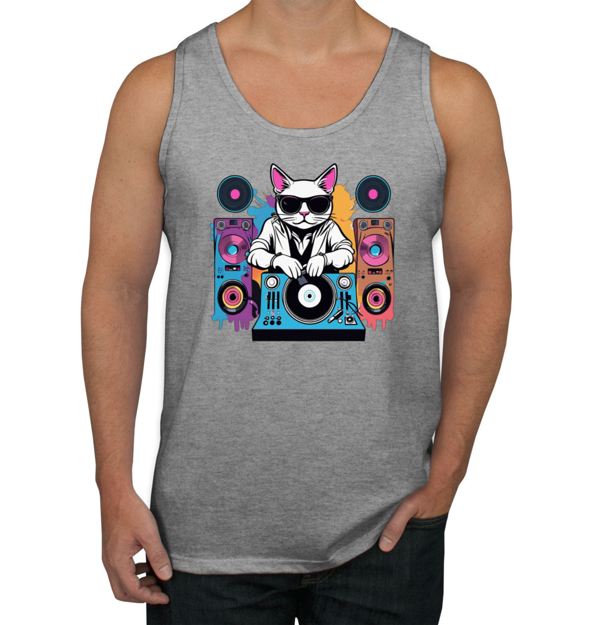 Cool Dj Cat Men's Tank Top