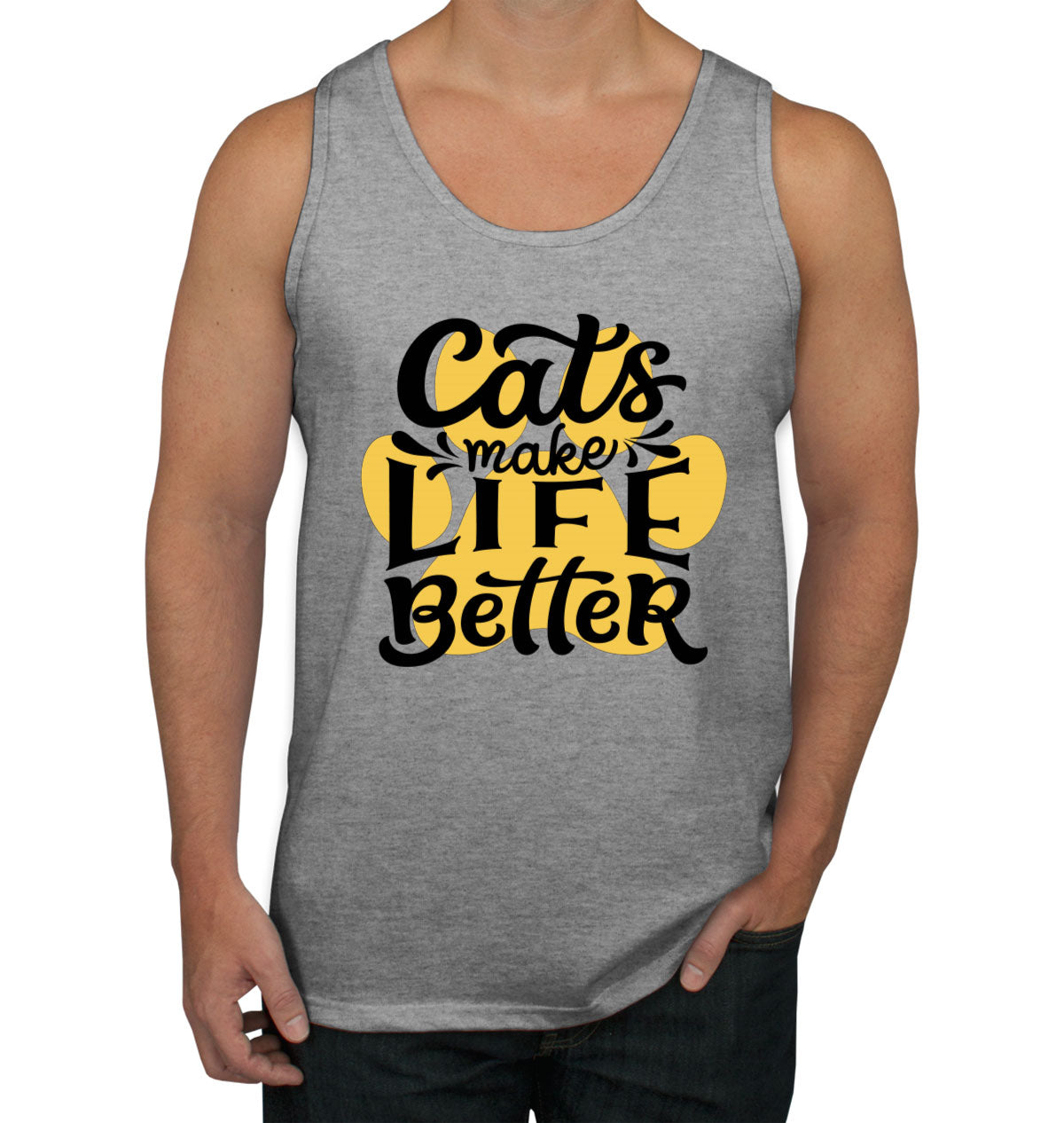 Cats Make Life Is Better Men's Tank Top